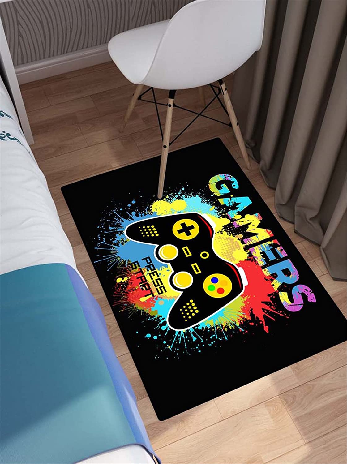 Gaming Area Rug for Bedroom Teens with Cool Black Gamepad Design Home Floor Mats for Living Room - Image 3
