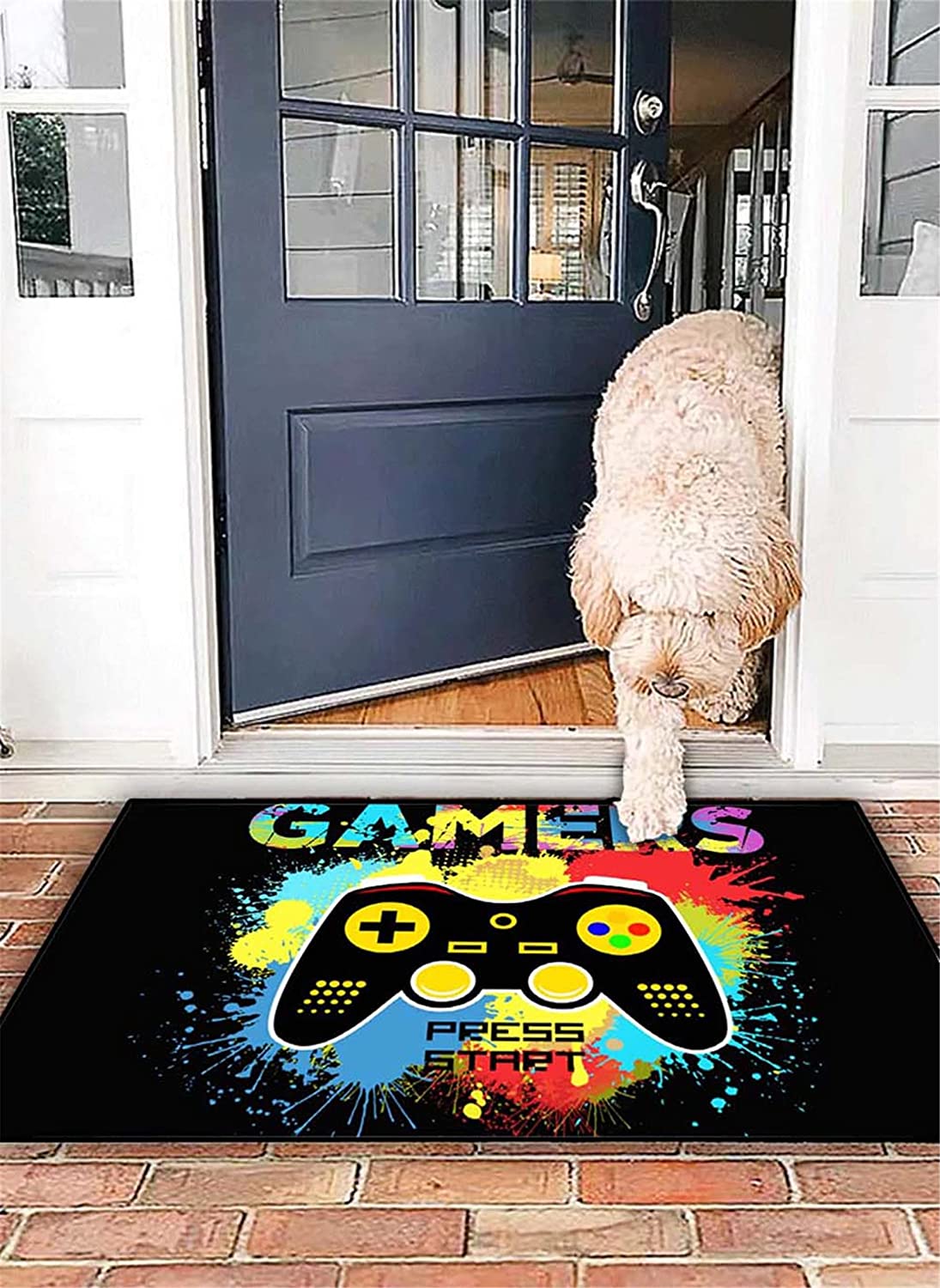 Gaming Area Rug for Bedroom Teens with Cool Black Gamepad Design Home Floor Mats for Living Room - Image 4