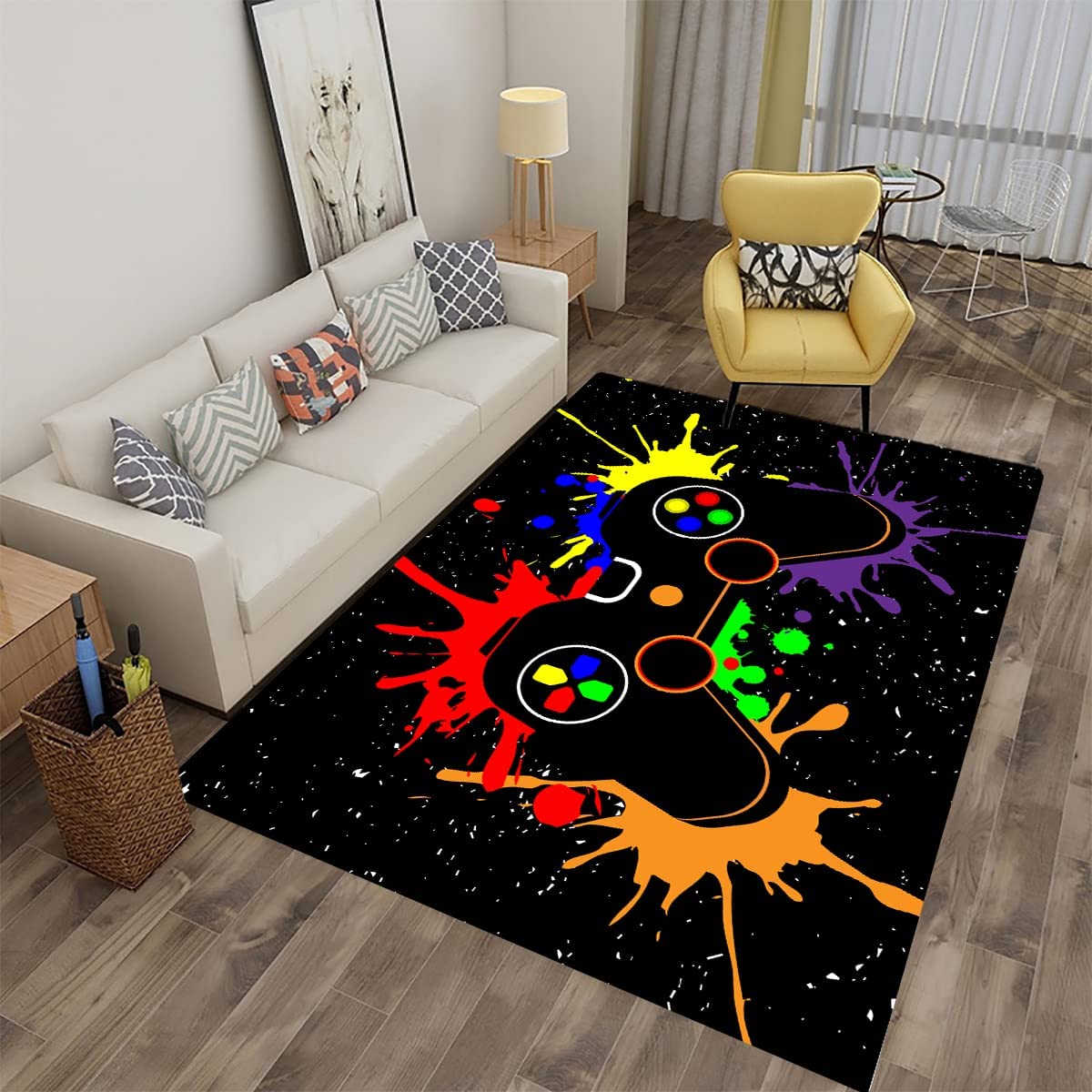 Gaming Area Rugs for Boys with Non-Slip Game Controller Gaming Rug - Image 3