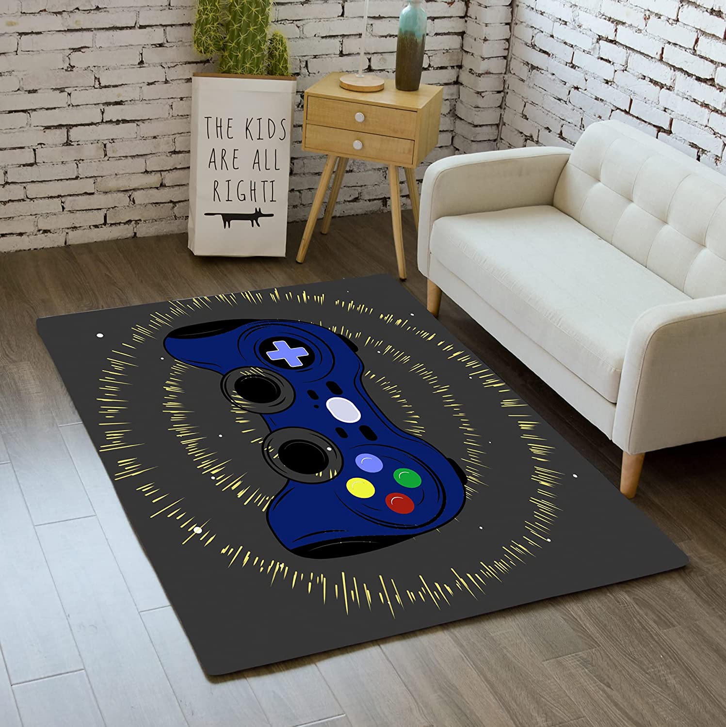 Gaming Area Rugs for Gamer Room - Gamepad Carpet for Living Room or Bedroom - Image 2