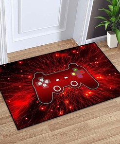 Gaming Carpets - Red Gamepad Area Rugs for Boys Bedroom/Living Room