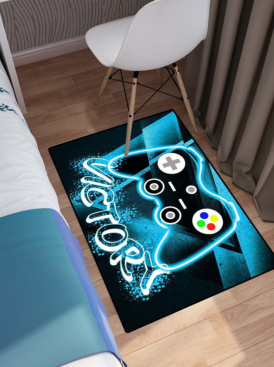 Gaming Carpets for Cool Game Style Home Decor Controller Gamepad Doormats with Large Game Room Rug