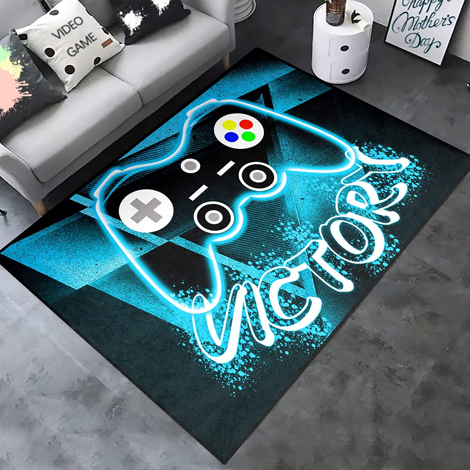 Gaming Carpets for Cool Game Style Home Decor Controller Gamepad Doormats with Large Game Room Rug - Image 4