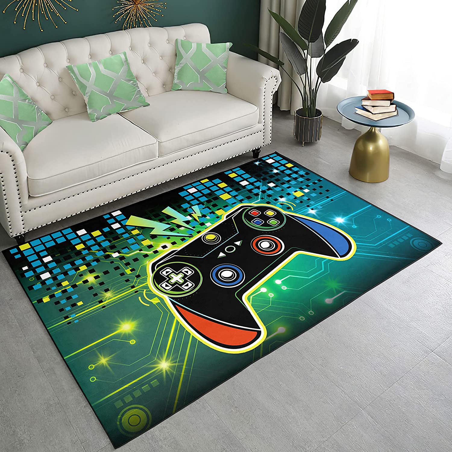 Gaming Floor Mat for Boys and Men's Game Room or Kitchen