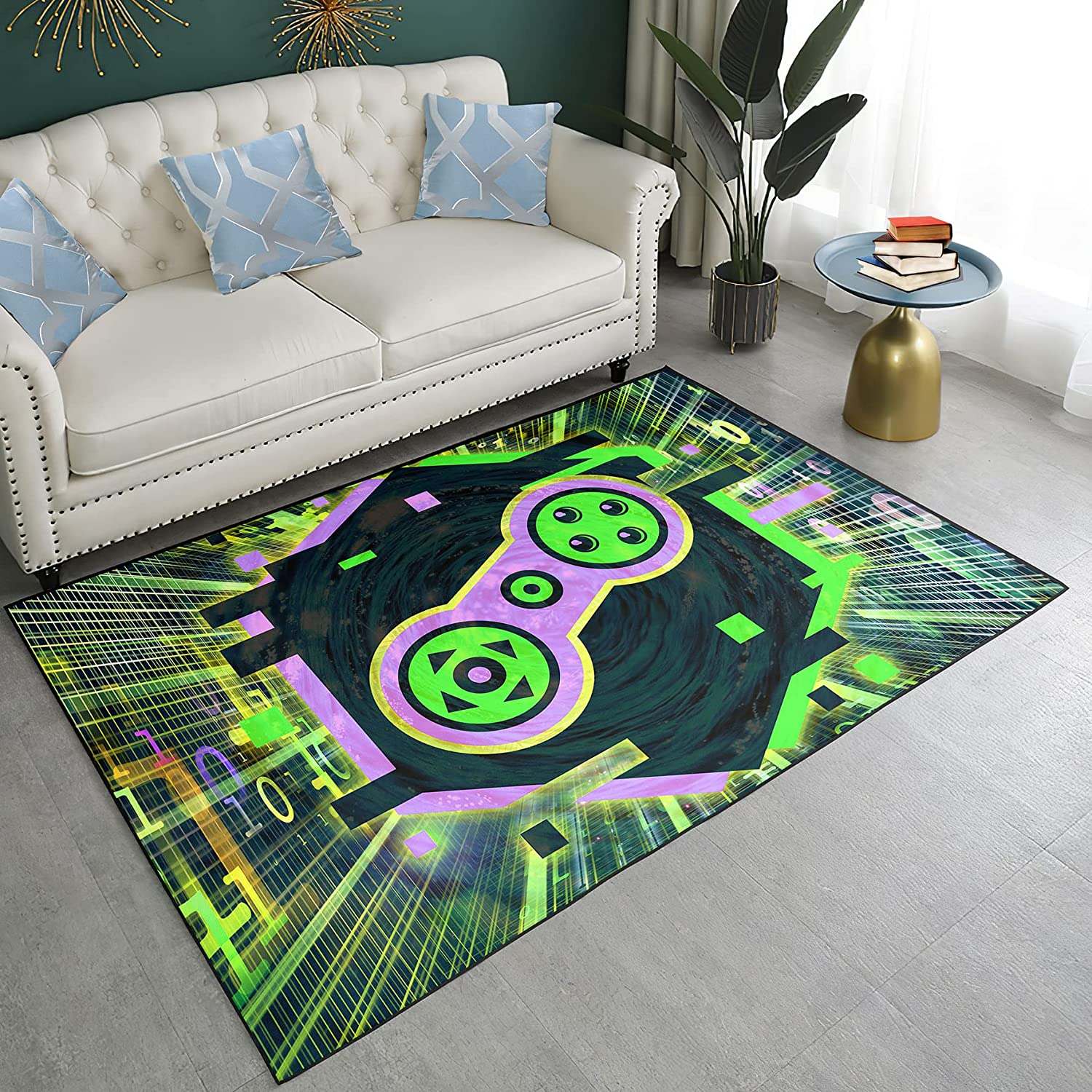 Gaming Floor Rugs for Bedroom or Living Room - Video Game Gamepad Printed Sofa Mats