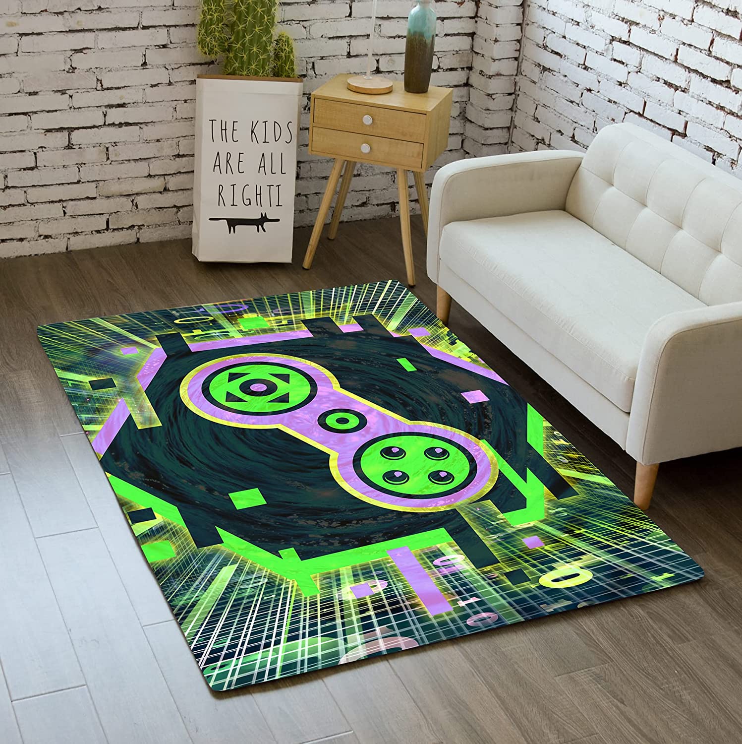 Gaming Floor Rugs for Bedroom or Living Room - Video Game Gamepad Printed Sofa Mats - Image 2
