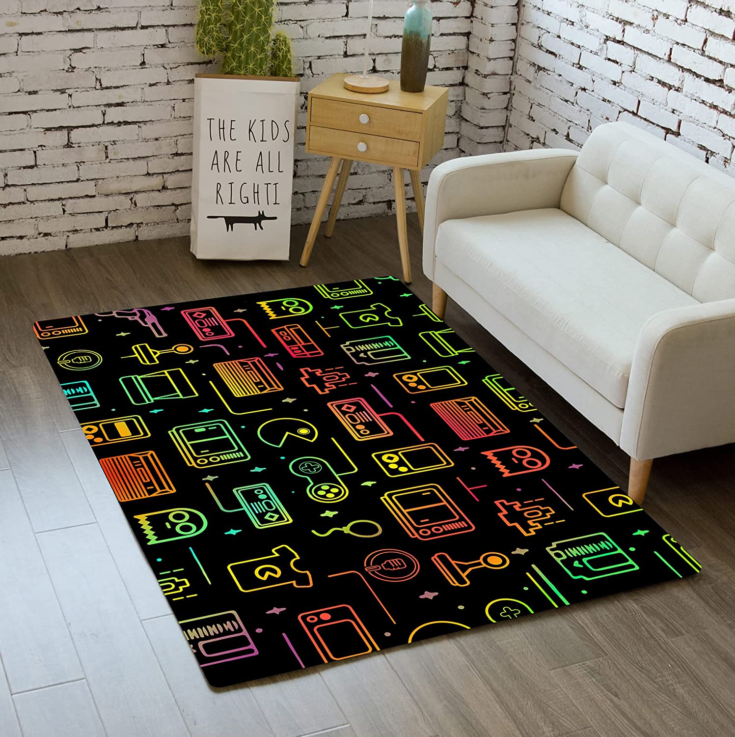 Gaming Rugs for Boy's Bedroom with Non-Slip Floor Mat and Gamer Design - Image 2