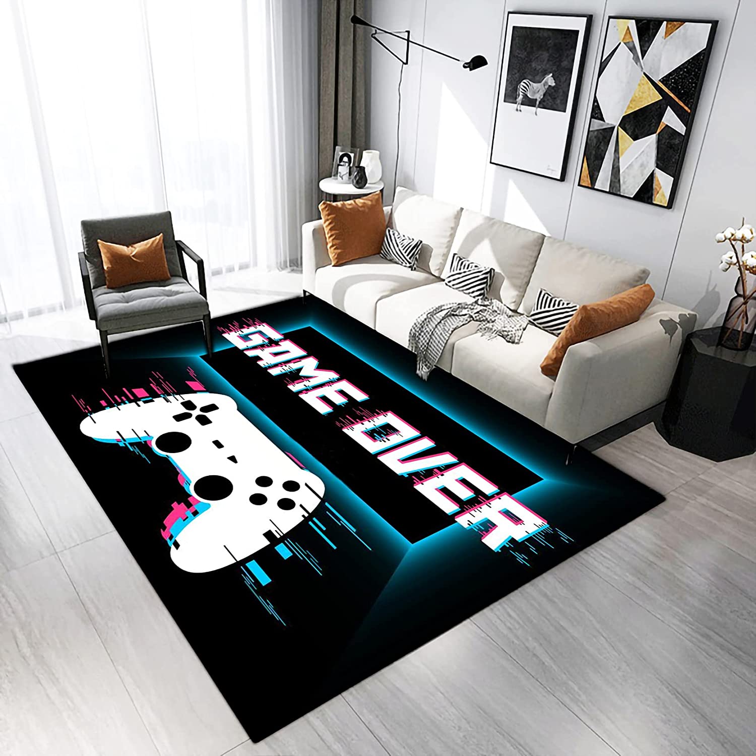 Gaming Rugs for Living Room Kids Bedroom with 3D Game Printed Gem Pattern Area Rugs with Video Game Area Rugs - Image 4
