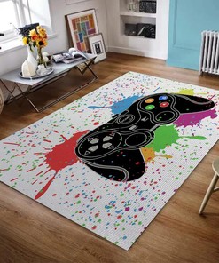 Gaming T-Shirts, Non-Skid Playroom Hoodies, and Crystal Sweatshirts | Controller Gamepad Area Rug for Boys' Room
