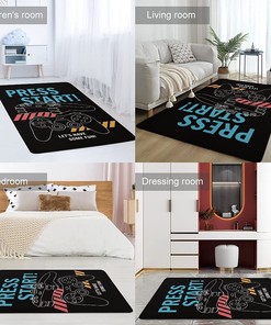 Gaming Velvet Carpet for Living, Bed and Playrooms - Non-Slip Floor Mats