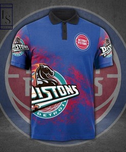 Gear Up with NBA Detroit Pistons 3D All Over Print Polo Shirt