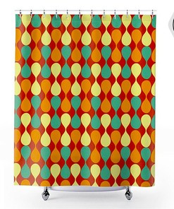 Geometric Mid Century Modern Shower Curtain - Modernist Mod Vintage Century Bathroom Decor