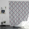 Geometry Line Purple Shower Curtain - Modern Art Deco Fabric - Waterproof and Washable Bathroom Curtain & Mat Set