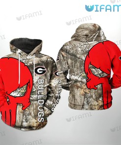 Georgia Bulldogs Hoodie 3D All-Over Print Skull Camo Gift