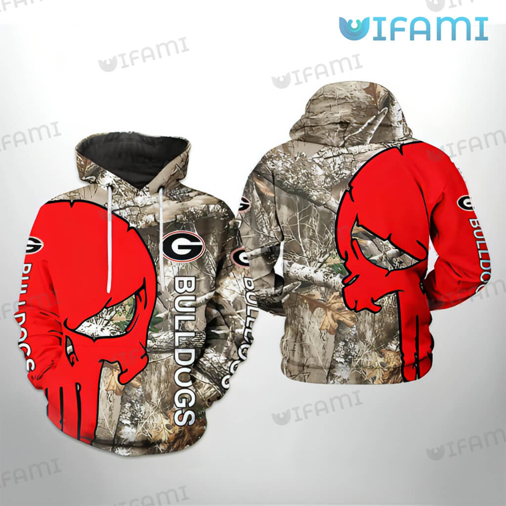 Georgia Bulldogs Hoodie 3D All-Over Print Skull Camo Gift