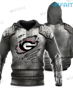 Georgia Bulldogs Scratched Armor 3D Hoodie Perfect for Bulldogs Fans