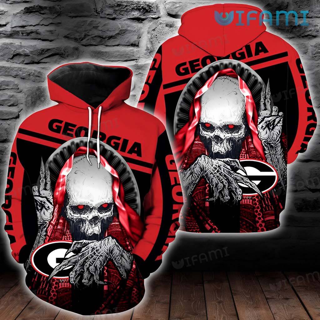 Georgia Bulldogs Skull Death Logo All Over Print Hoodie