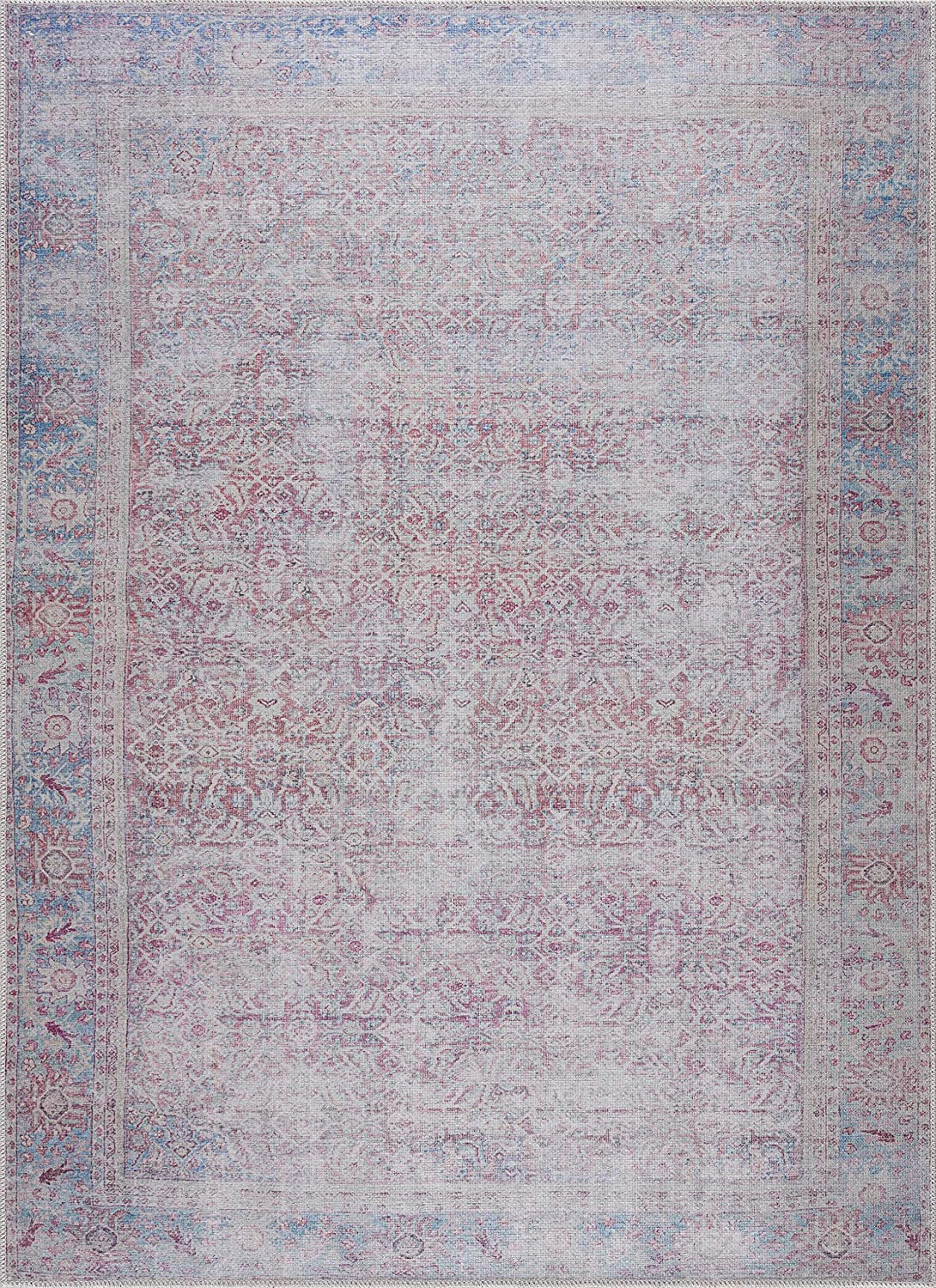 Georgia Collection Dare Machine Washable Area Rug - Oriental Persian Faded Style