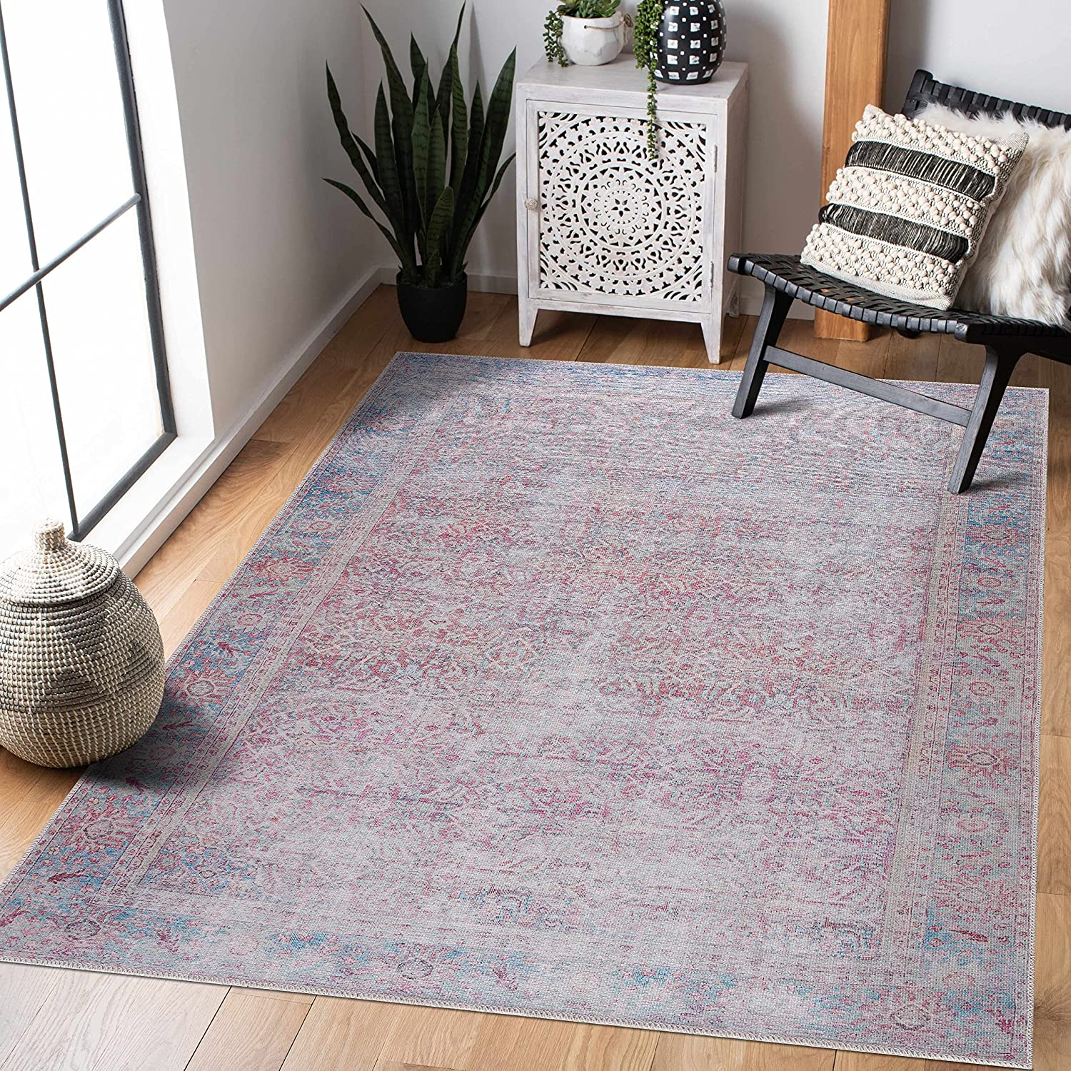 Georgia Collection Dare Machine Washable Area Rug - Oriental Persian Faded Style - Image 2