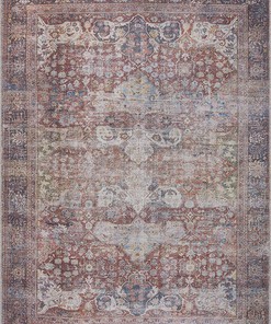 Georgia Collection Elki Machine Washable Area Rug - Oriental Persian Floral Faded Style