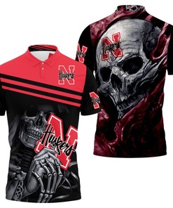 Get An Eye-Catching Look with the Nebraska Huskers Maiden Skull Fan 3D Polo Shirt in All-Over Print