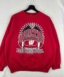 Get Both Comfort and Style with Wisconsin Badgers Vintage Style Crewneck Sweatshirt and Sweatshirt Bundle, NCAA Fan Gift