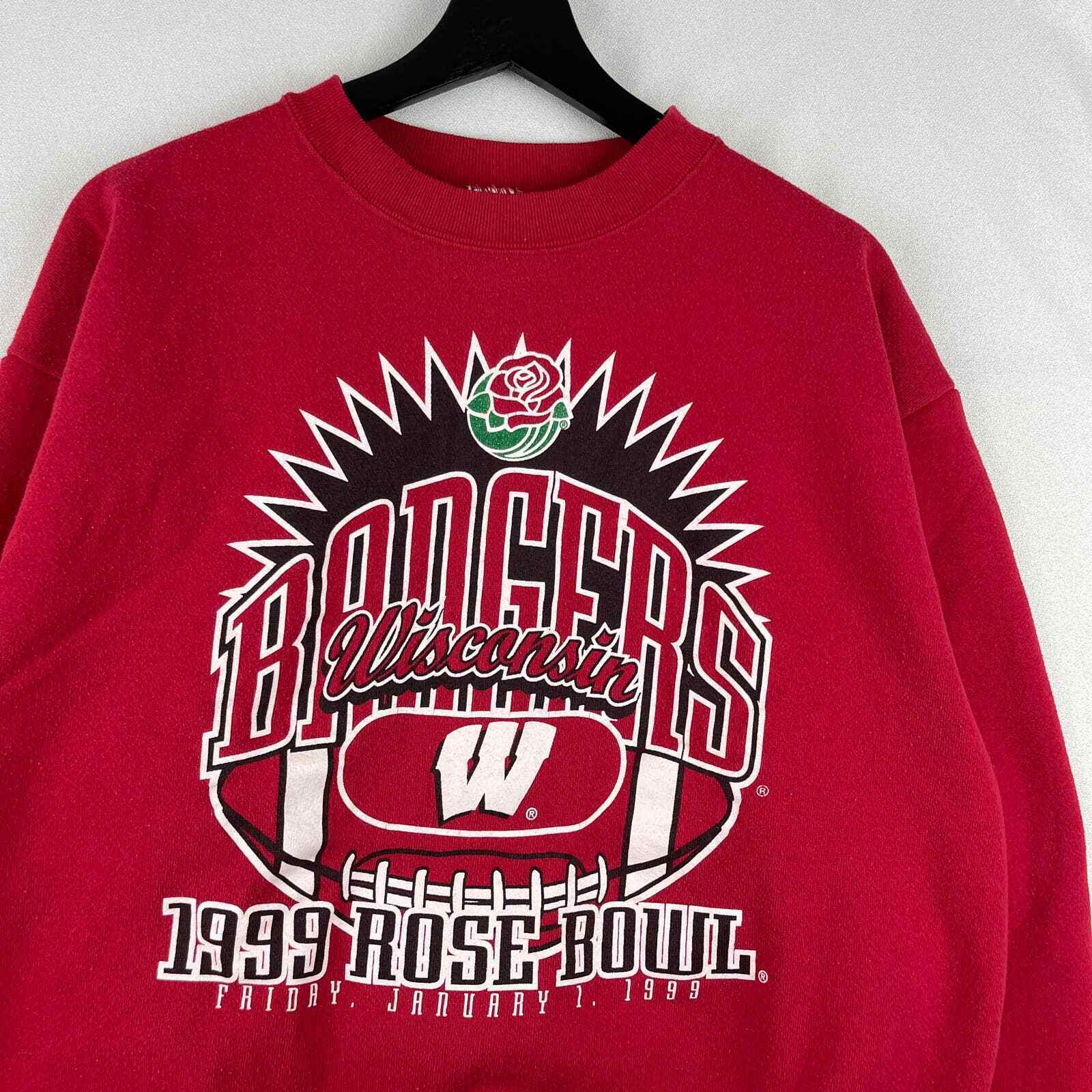 Get Both Comfort and Style with Wisconsin Badgers Vintage Style Crewneck Sweatshirt and Sweatshirt Bundle, NCAA Fan Gift - Image 2