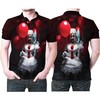 Get Chills Down Your Spine with Horror-Themed 3D Designed Polo Shirt featuring Pennywise Balloon
