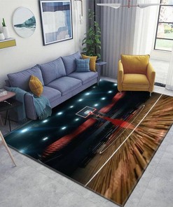 Get Creative with Personalized Basketball Court Sport 3D Render Area Rug - Non-Slip Carpet for Indoor and Outdoor Use
