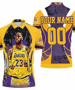 Get Fired Up with a Lebron James Los Angeles Lakers Western Conference Fire Ball Personalized 3D Polo Shirt