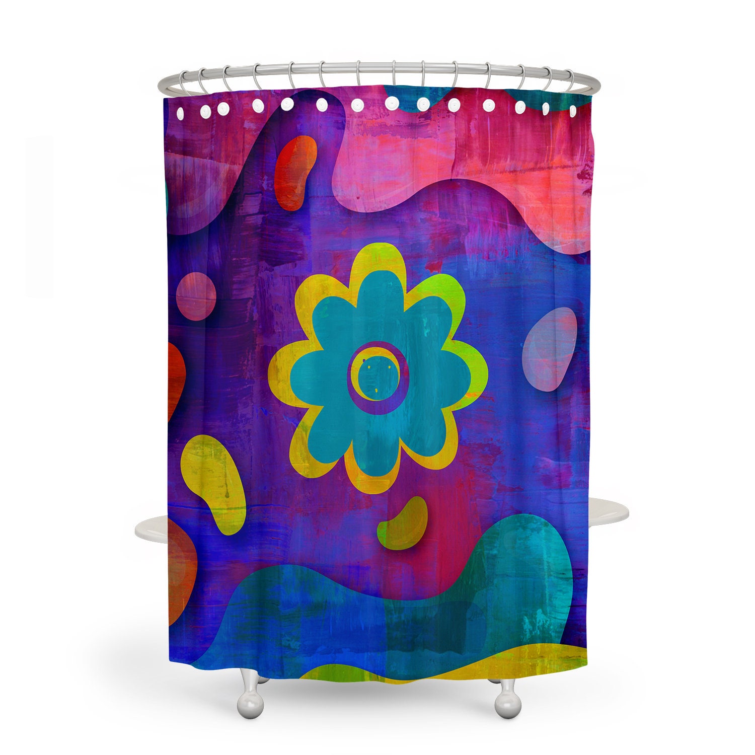 Get Happy Boho Shower Curtain with Unique Shower Curtains Print - Image 2