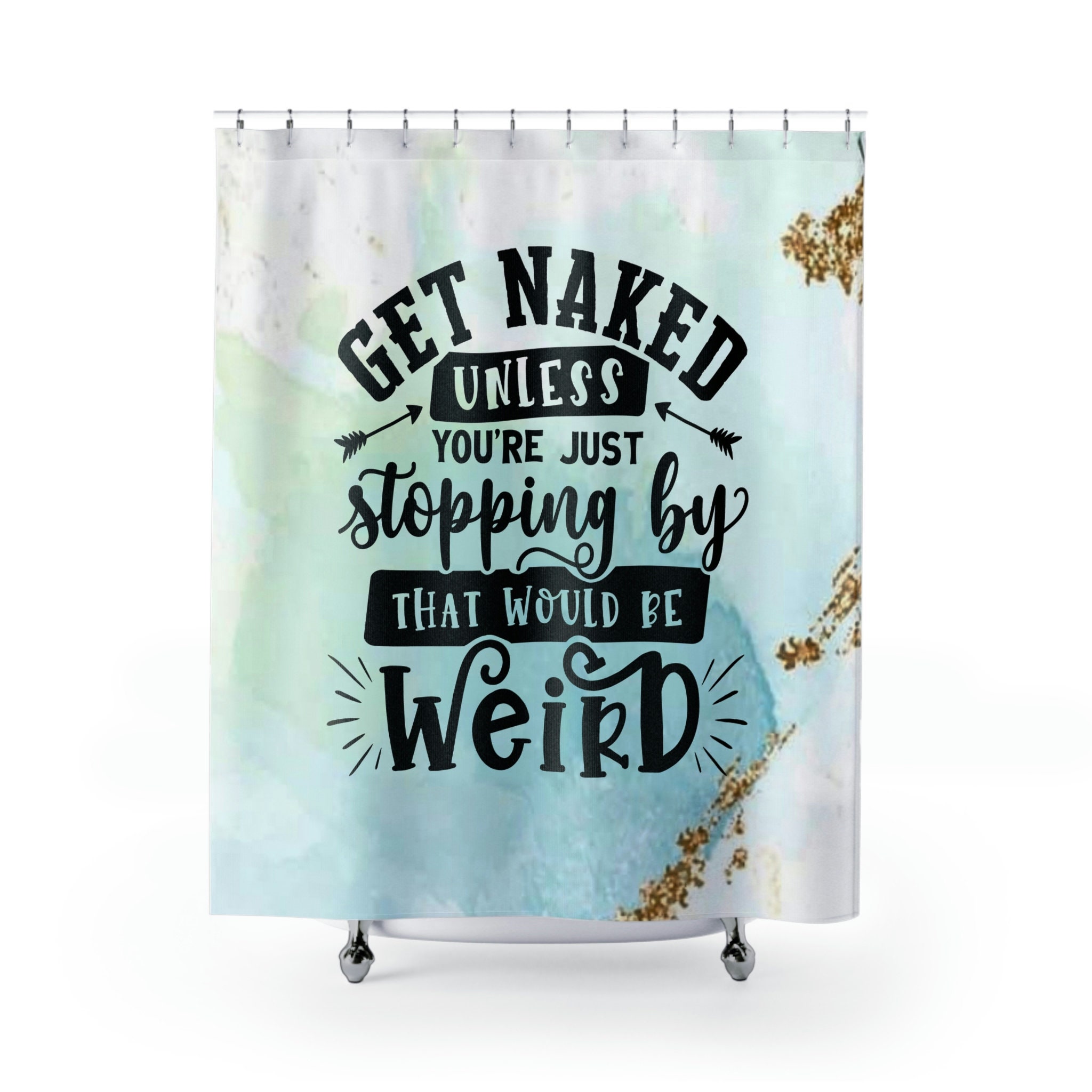 Get Naked Shower Curtain with Funny Design - Perfect for Bathroom Decor & Boyfriend Gift