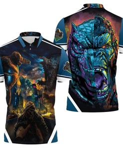 Get Ready for the Biggest Battle with the Godzilla Vs. Kong Will Fight Big War Polo Shirt in All Over Print