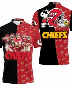Get Snug with Snoopy Fan on Kansas City Chiefs Afc West Division Champions 2021 Super Bowl 3D All Over Print Polo Shirt