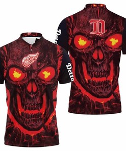 Get Spooky With Our Detroit Red Wings Nhl Fan 3d Skull Demon Jersey 3D All Over Print Polo Shirt
