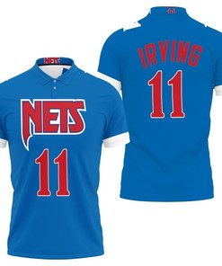 Get Your Hands On Brooklyn Nets Kyrie Irving 11 2020 Nba Blue Jersey 3D All Over Print Polo Shirt