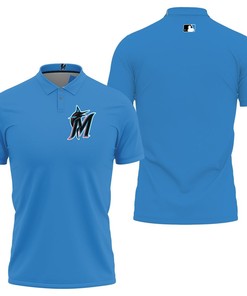 Get Your Hands On This Miami Marlins Alternate 2019 Team Blue Thunder 2019 Jersey Inspired Style 3D Print Polo Shirt