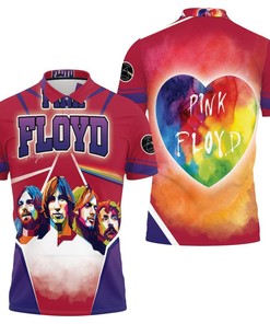 Get Your Hands On This Unique Pink Floyd Rainbow Heart Popart Red 3D All Over Print Polo Shirt And Stand Out