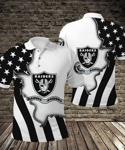 Get Your Hands on the New Oakland Raiders American Flag Ripped Polo - 3D All Over Print with Breathable Fabric
