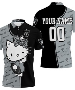 Get Your Own Personalized Hello Kitty Fans Polo Shirt with Oakland Raiders All Over Print