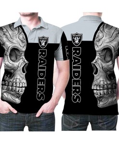 Get Your Raider On with Our Sugar Skull Las Vegas Raiders Flower Pattern 3D All-Over Print Polo Shirt