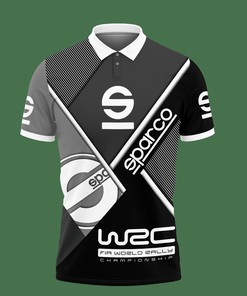 Get a Sleek Style with Our 3D Printed Sparco VTH-HL Polo Shirt Ver 1 (Grey)