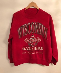 Get a Vintage 90s University of Wisconsin Badgers NCAA Gift Sweatshirt