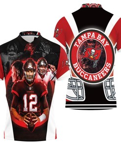 Get artistic with Tampa Bay Buccaneers' 2021 NFL Champions Tom Brady Art 3D All Over Print Polo Shirt.