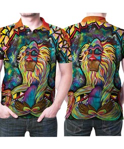 Get artsy with Rafiki Tie Dye Lion King Oil Painting Style 3D All Over Print Polo Shirt with 3D Design