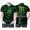 Get in touch with your wild side with this Monster Energy dragon bat green 3D full print polo shirt.