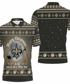Get into the Christmas Spirit with this New Orleans Saints Ugly Christmas 3D Jersey Polo Shirt