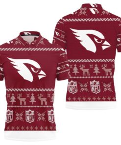 Get into the holiday spirit with the Arizona Cardinals Ugly Christmas 3D Polo Shirt