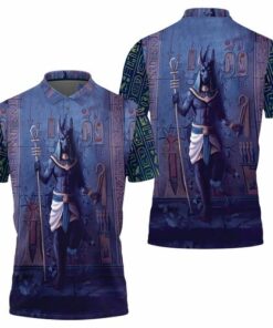 Get mythical with the Anubis Egypt Pharaoh All Over Print Polo Shirt