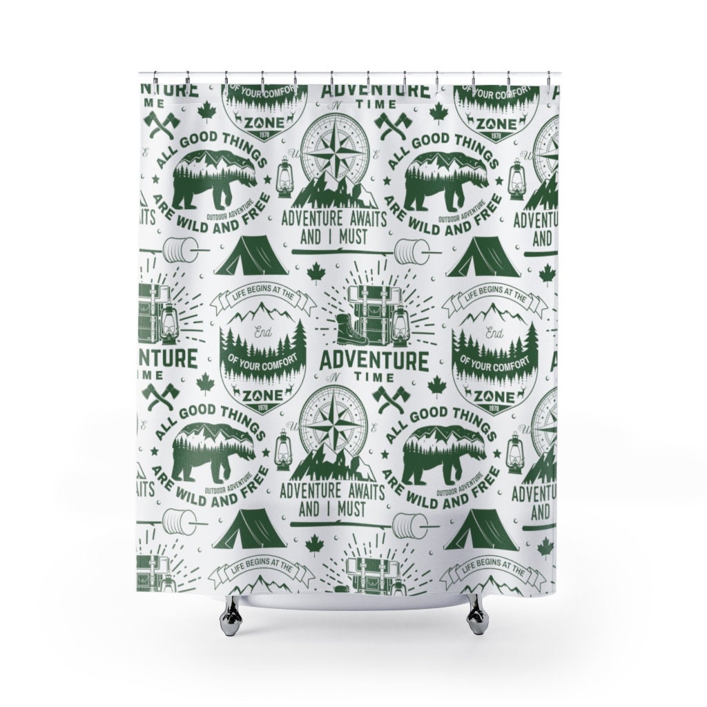 Get ready for an adventure with this Boat Adventure Awaits - Wild & Free Shower Curtain